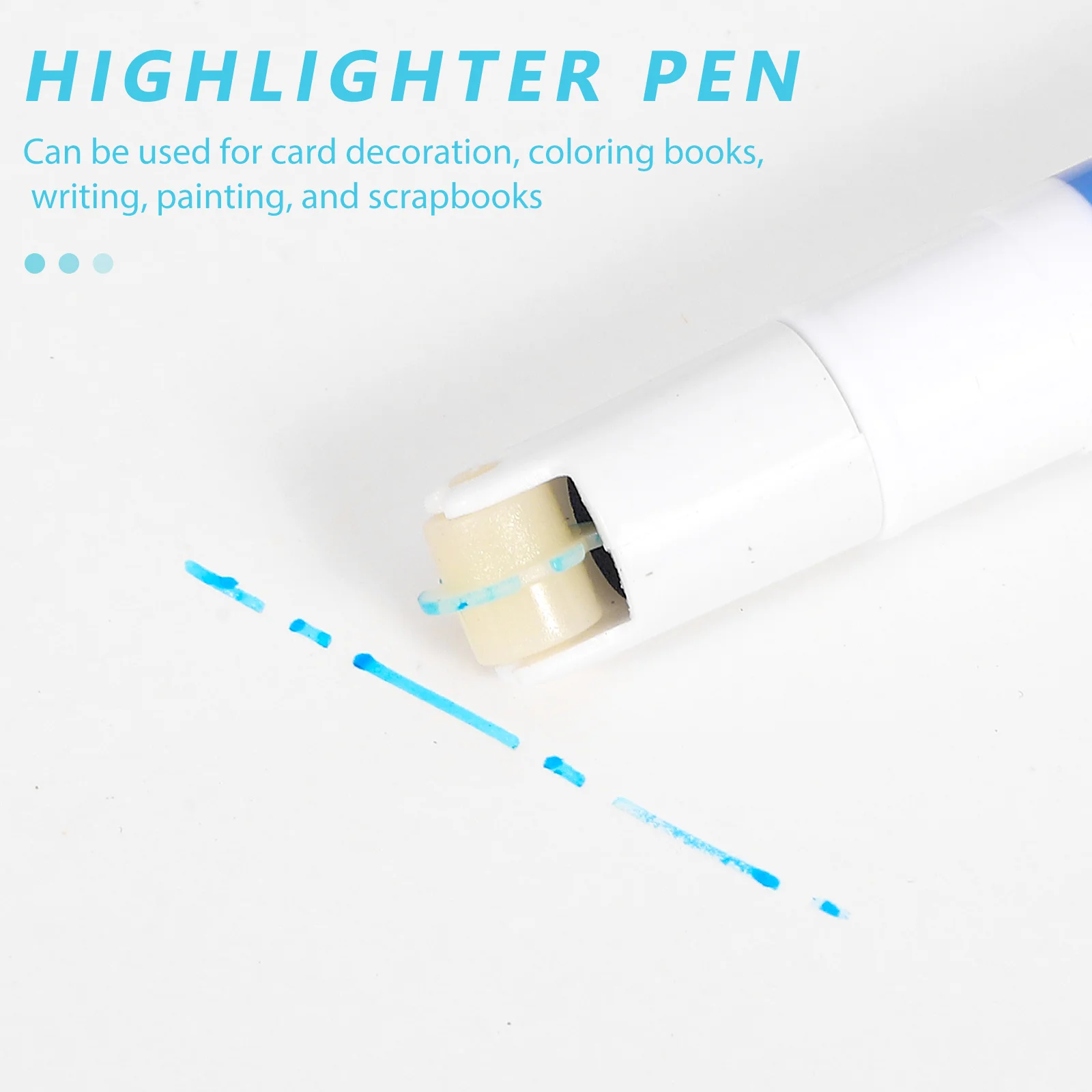 

6Pcs Curve Pens Highlighter Pen Smooth Writing No Ink Leakage Aesthetic Colored Pens for Home Office Student Roller Highlighters