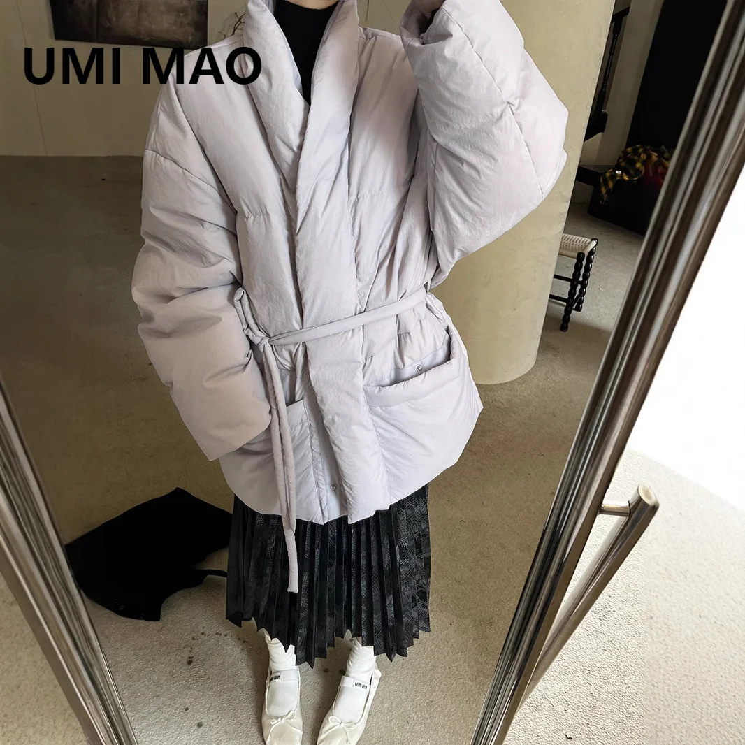 UMI MAO Winter Down Jacket New Ultra Light 90 White Duck Down Jacket Lazy Korean Waist Cinching Versatile Warm Coat Women