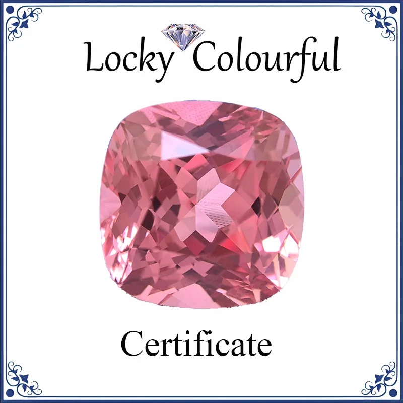 

Lab Grown Padparadscha Square Cushion Shape Red Lotus Color Charm Beads for Diy Jewelry Making Ring Selectable AGL Certificate