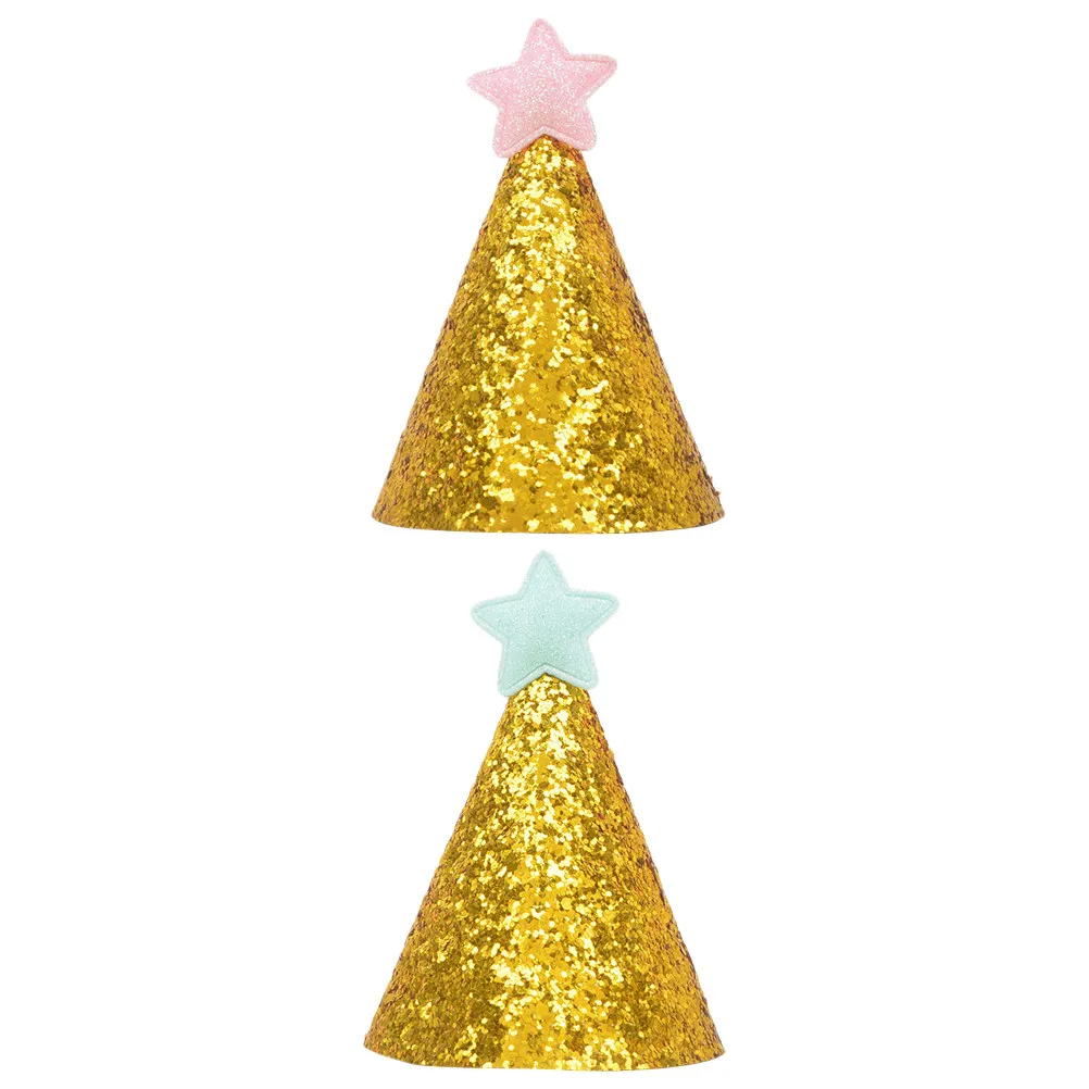 6 uds. Gorros de cumpleaños con diseño de estrella, gorros de fiesta con correa elástica para la barbilla, gorro de cumpleaños para adultos, suministros para fiestas, rosa y azul