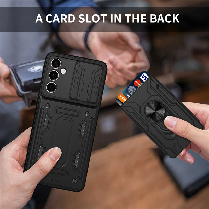 For Samsung Galaxy A24 4G Case Magnetic Holder Card Slot Phone Case for SamsungA24 A 24 SM-A245F/DS 6.5\