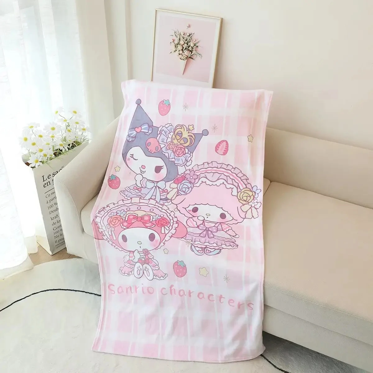 Kawaii My Melody Kuromi Cinnamoroll Beach Towel Cartoon Anime Girl Heart Cute Children Bath Towel for Swimming Pool Travel Yoga