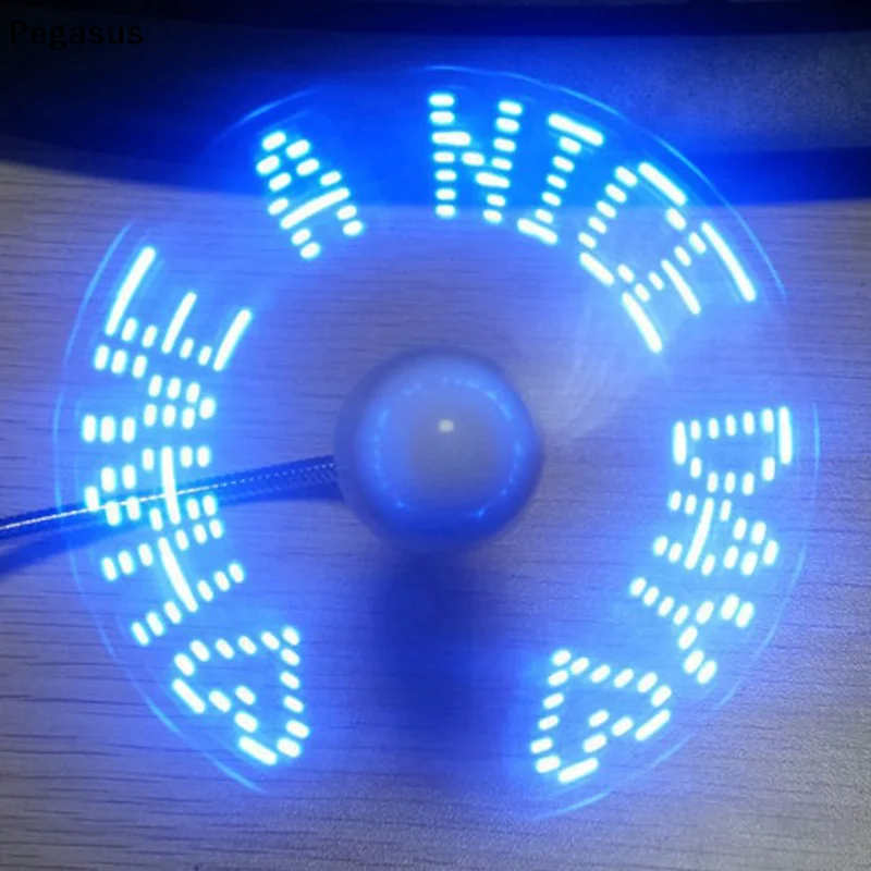 [S]Hand Display Mini USB Fan Portable Gadgets Flexible LED Clock Cool For Laptop PC
