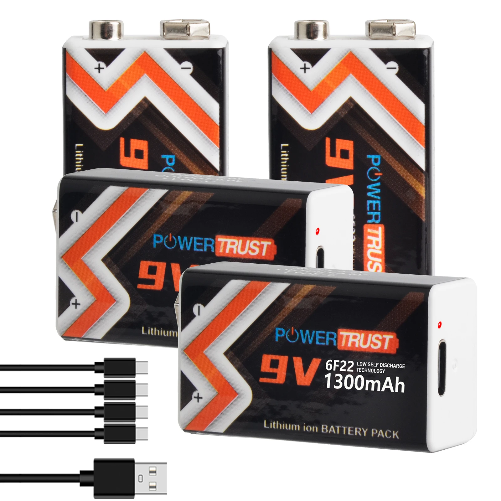 

Литий-ионный аккумулятор USB 9V 1300 мАч с USB-C для радиоуправляемых моделей вертолетов, мультиметров и игрушек