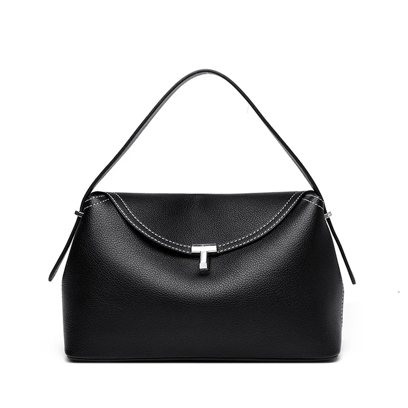 

2025 New Lychee Pattern Handbag Women's Simple Large Capacity Shoulder Bag High-grade Leather Design Crossbody Bag