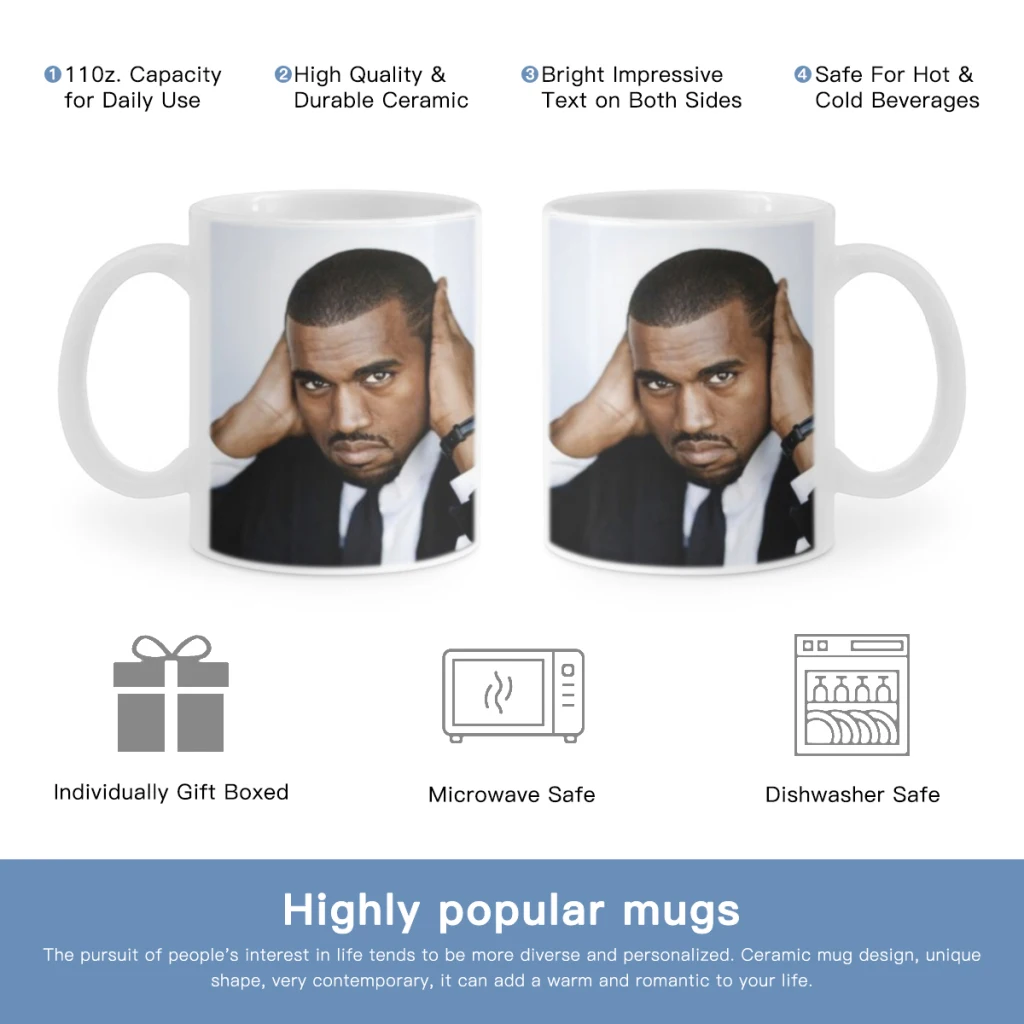 

Funny Kanye West Ye Free shipping Coffee Cups Ceramic cups creative cups and cute mugs Personalized Gift Cup For Tea