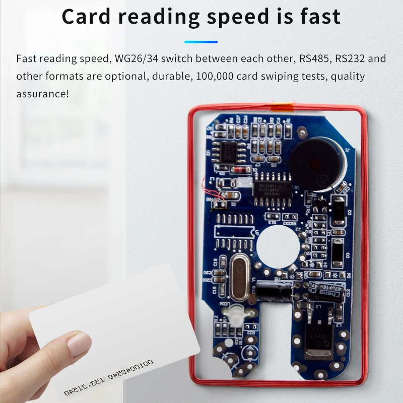 RFID 125kHz ID Card Reader, DC 12V Access Control Module, Contactless UART TTL, Wiegand 26/34, RS232, RS485 Serial Output Format