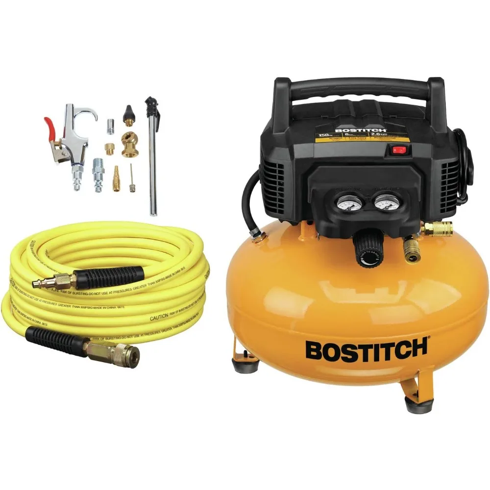 

BOSTITCH Air Compressor Kit, Oil-Free, 6 Gallon, 150 PSI (BTFP02012-WPK) Насос Для Матраса Fish Tank Accessories