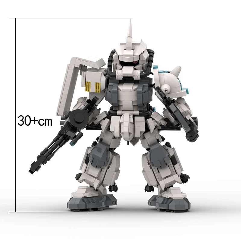 MOC Animation Mecha Robot Series White Wolf-Zaku Building Blocks Assembly Model White Robot Bricks Toy Festival Gift