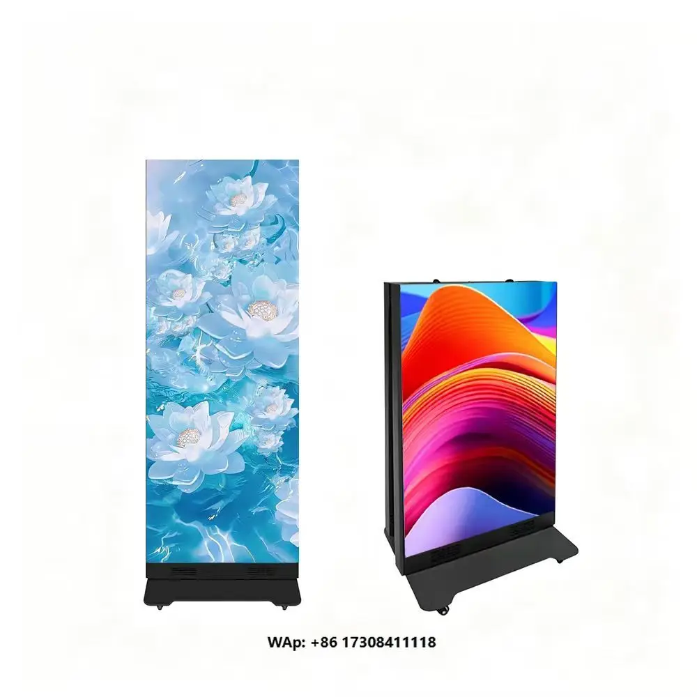 Indoor GOB P1.53 HD LED Poster Display, Freestanding Movable Suitable for Retail Store Full Color Floor LED Advertising Screen