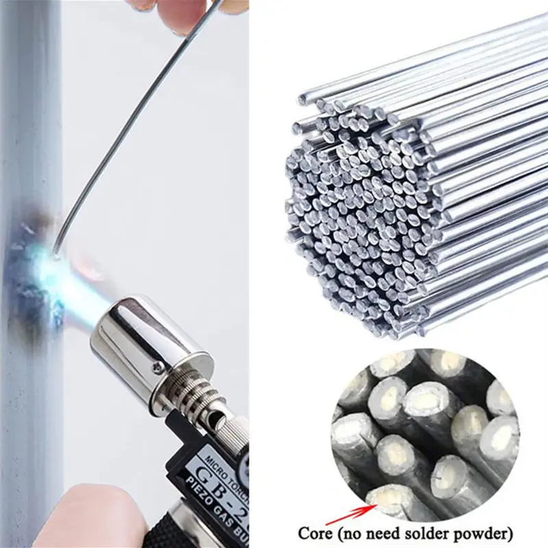 5-50pcs No Need Solder Powder Low Temperature Welding Rods Tin Aluminium Flux Cored Welding Electrodes Wire Solder Aluminum Rods