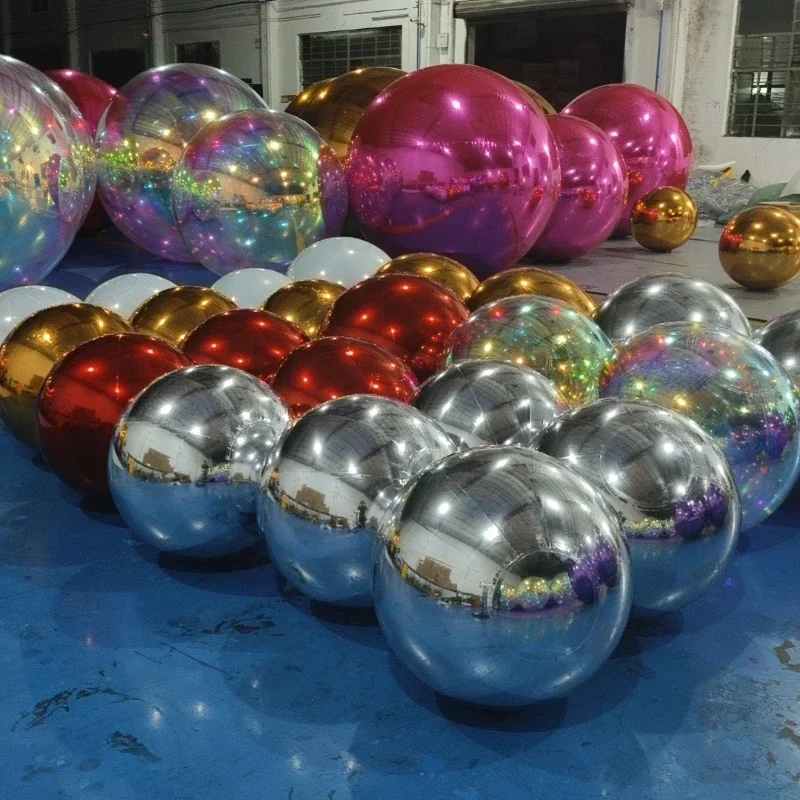 

Hanging inflatable mirror ball giant mirror balloon for party family wedding opening decoration gold silver color