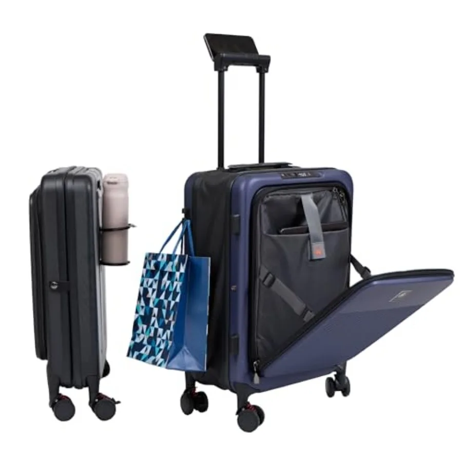 

22-Inch Foldable Expandable Carry-On Spinner Lightweight Airline-Approved Hardside Suitcase with USB Charging Port, TSA Lock, L