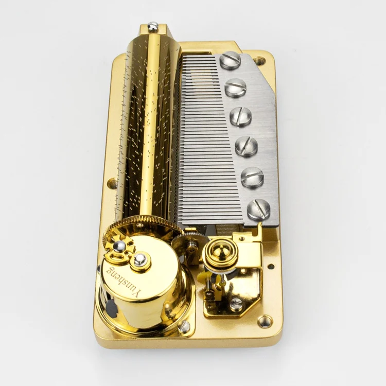 Kotak Musik Mewah Berlapis Emas 50 Nada Musik Tahan Lama