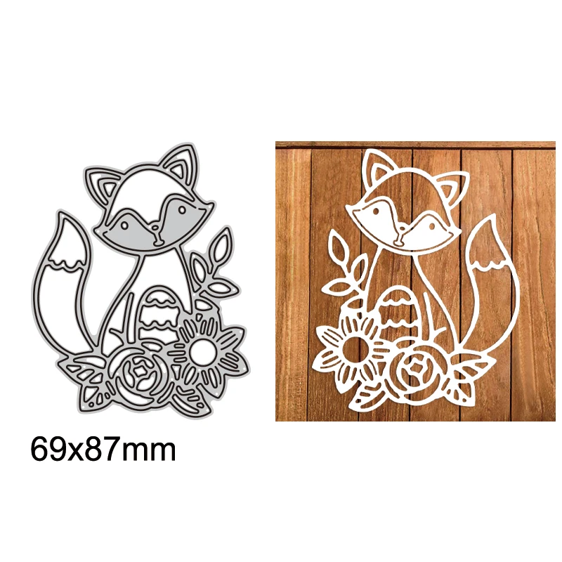 

Pretty little fox Frame Metal Cutting Die for Scrapbooking Craft Die Cut Card Making Embossing Stencil