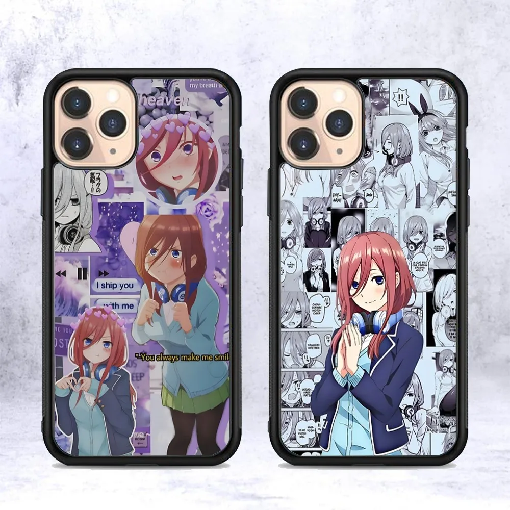 Nakano Miku Anime Phone Case Silicone PC+TPU Case For iPhone 14 11 12 13 Pro Max 8 7 6 Plus X XR Hard Fundas