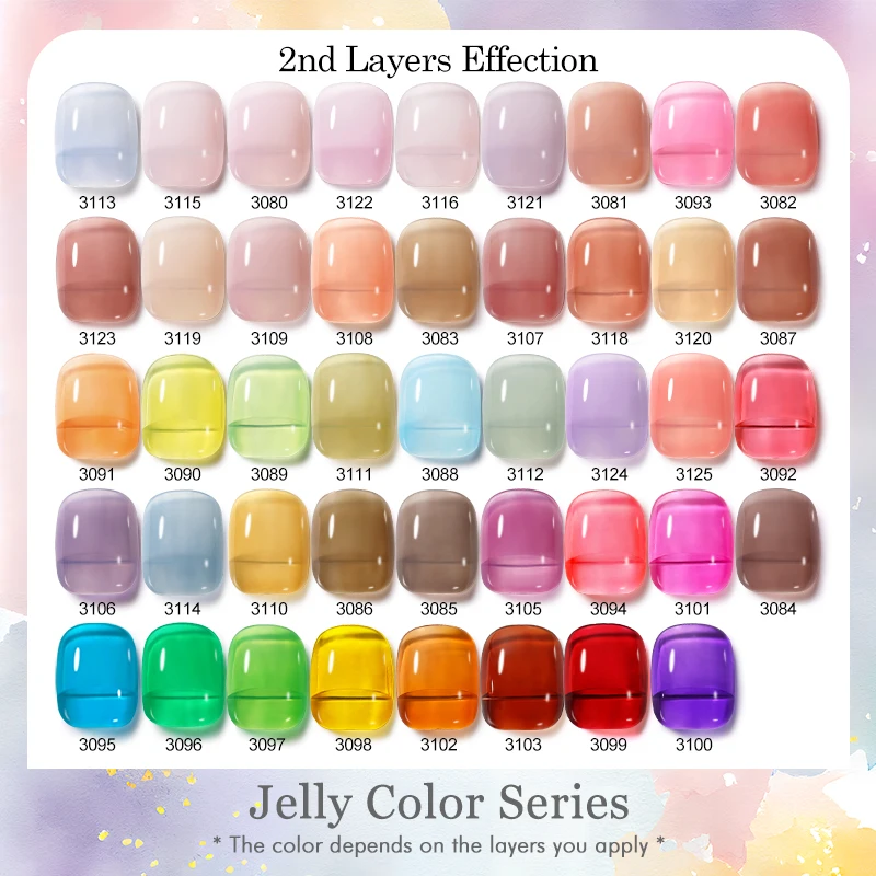 Arte Clavo Jelly Glass Gel Nail Polish Varnish Lacquer 15ml Translucent Candy Color Gel Nail Art Tips Gemstone UV Gel Polish