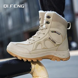 New Men Winter Outdoor Hiking Boots Plus Size 47 Snow Boots Men Training Work Boots Waterproof Slip-Resistant Keep Warm Fashion