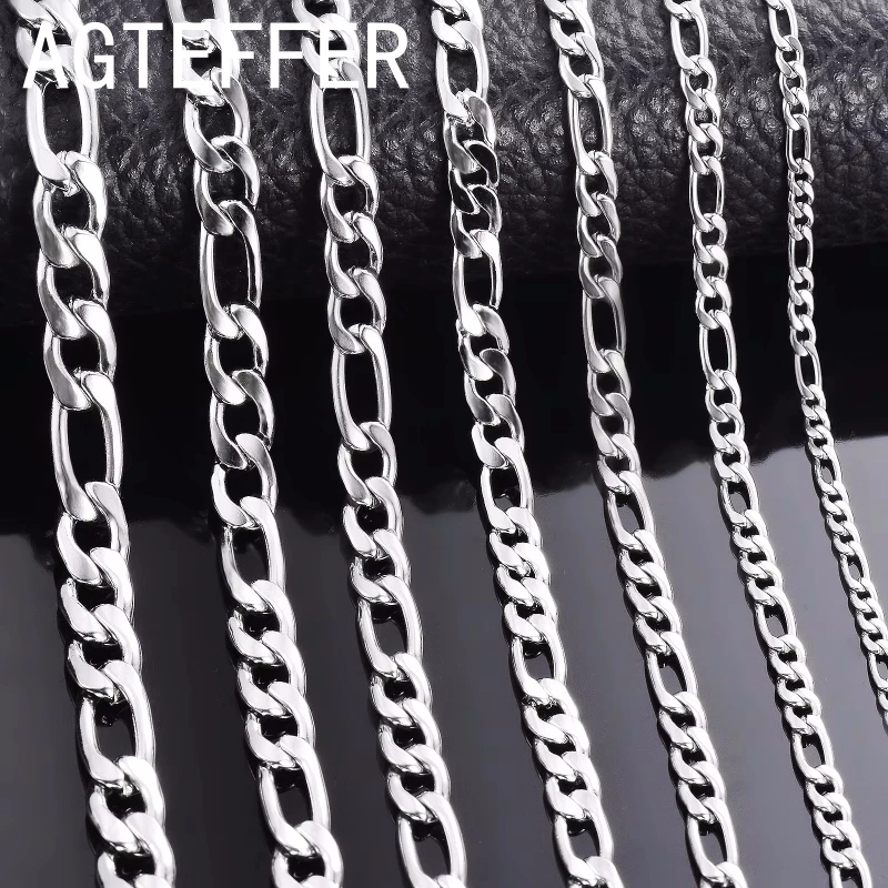 

Wholesale 925 Sterling Silver Necklace 2-12mm Width 40-75cm Long Chain Lobster Clasp Men and Women Engagement Jewelry Gifts