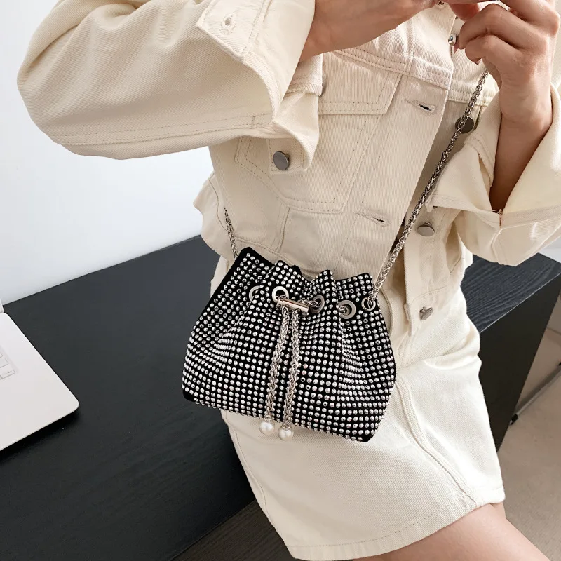 

Summer Mini Rhinestone Women's Bag Fashion Diamond-studded Blessing Bag Rhinestone Chain Messenger Bag