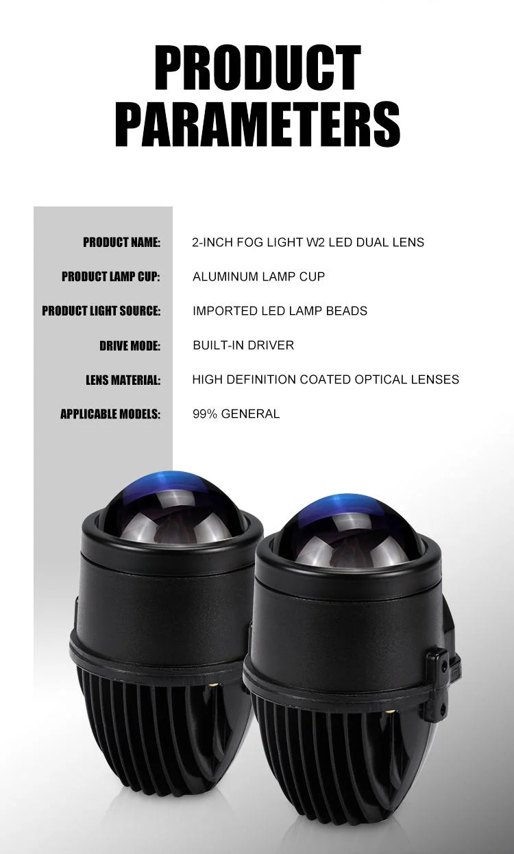 2.0-Inch factory direct-mounted LED headlight Super bright 5000 lumens general-purpose motorcycle spotlight, with strong night
