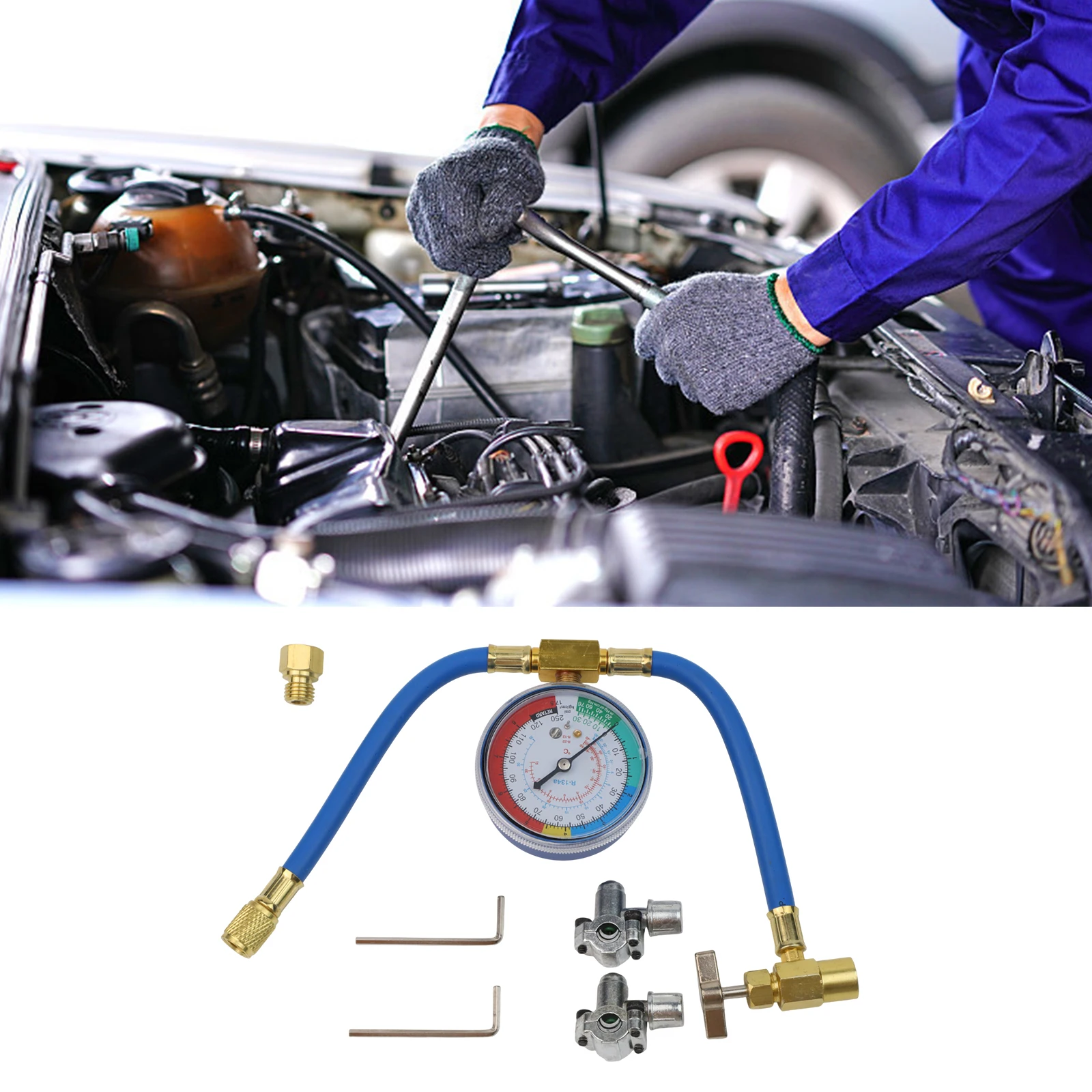 6pcs Filling Hose Set With Puncture Valve Adapter And Filling Hose For R134A Portable And Convenient Accessories