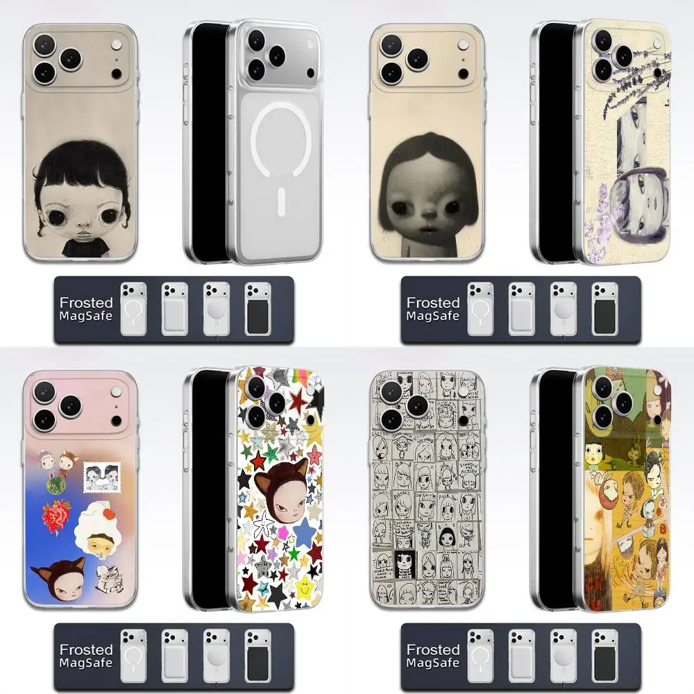 

Japan Art Y-Yoshitomo Nara Phone Case For iPhone 17,16,15,14,13,12,11,Pro,Max,Plus,E,Air,Mini Magsafe Transparent