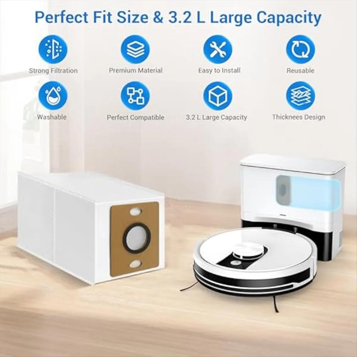 Paquete de 14 bolsas de polvo para A12 Pro/A30 Pro/V9/V9 Pro/bolsas de vacío Robot bolsas de gran capacidad para aspiradora doméstica