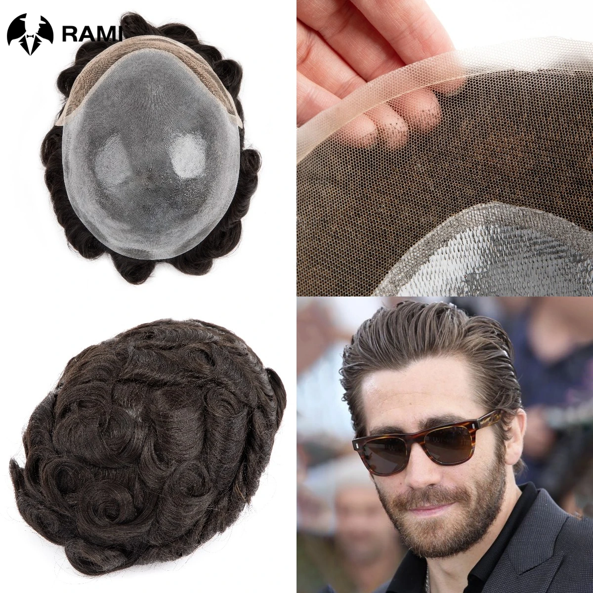 Bio Toupet Für Männer Spitze Front Haar System Einheit Perücke 0,06-0,08mm V Haut Männer Toupet Männliche Haar prothese Natürliche Haar Perücke Für Mann