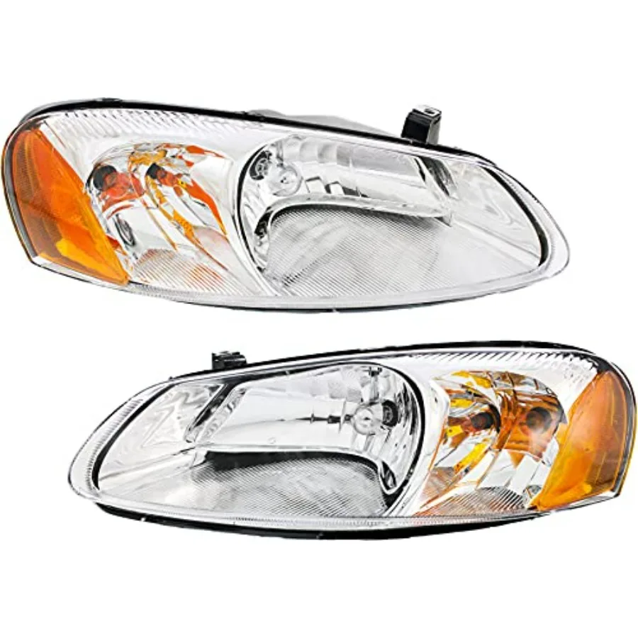 

Headlights Assembly for Dodge Stratus 2001-2006 Driver and Passenger Side Halogen with Bulb s 4-Door Sedan Replaces 4805820AD 4