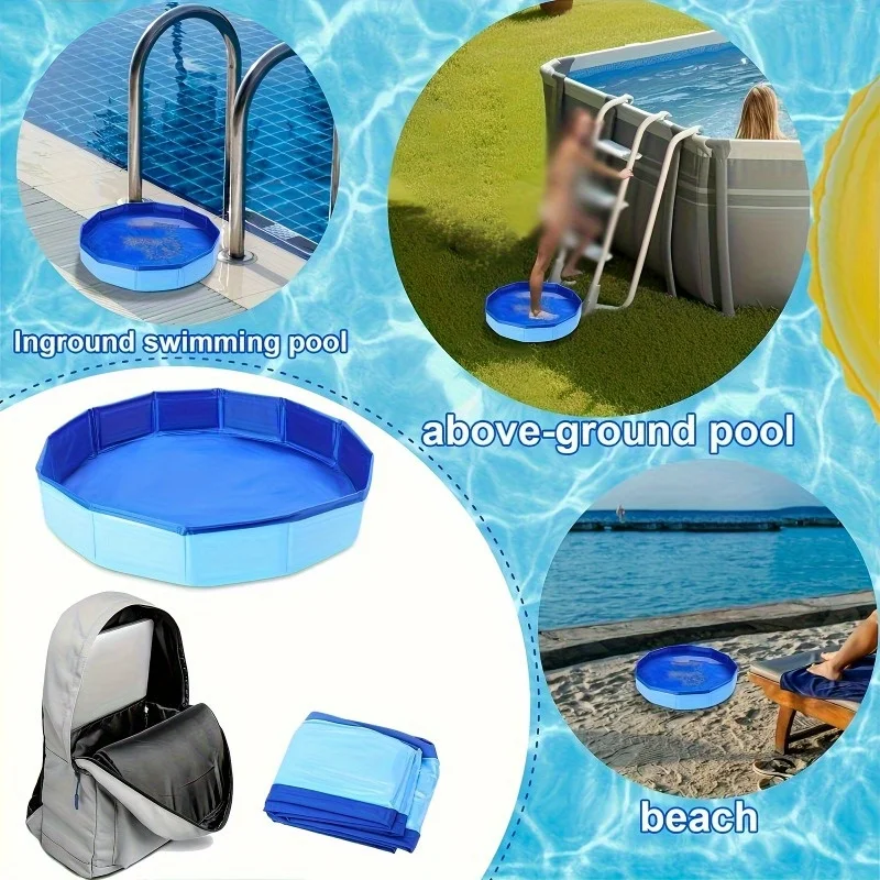 Schwimmbad-Zubehör Faltbares PVC-Fußbad, Flacher Tragbarer Fußwaschbehälter für Pool-Eingang zur Fußdesinfektion