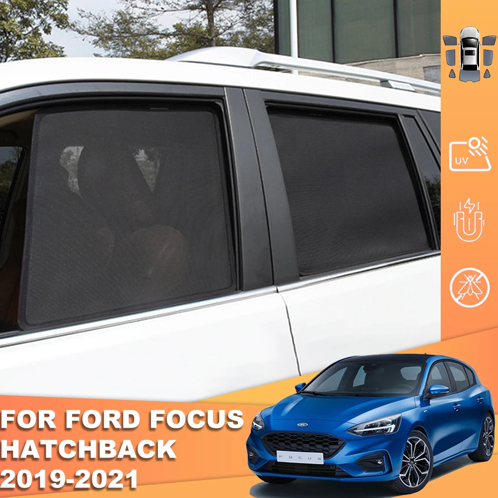 

For Ford Focus MK4 Hatchback 2019-2024 Magnetic Car Sunshade Front Windshield Curtain Rear Side Baby Window Mesh Sun Shade Visor