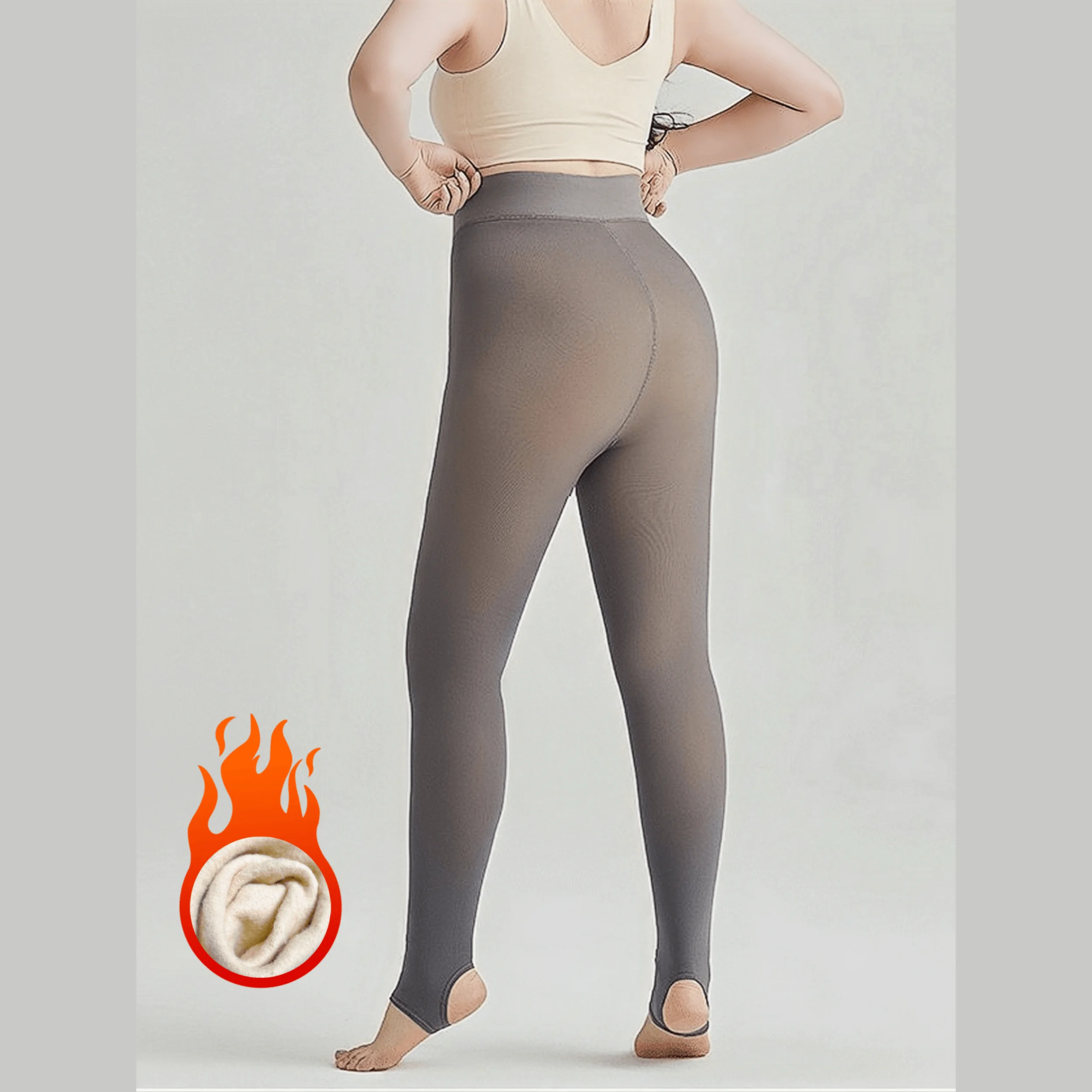 1 Piece Fall/Winter Plus-Size Plus Fleece Skin-Tight Daily Pantyhose Step