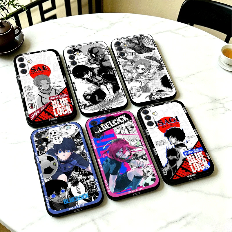 Anime Blue L-Lock Manga Phone Case Cover for Samsung A13 A14 A15 A16 A17 A53 A54 A55 A56 A57 A33 A34 A35 A36 A37 A23 A24 A25 A26