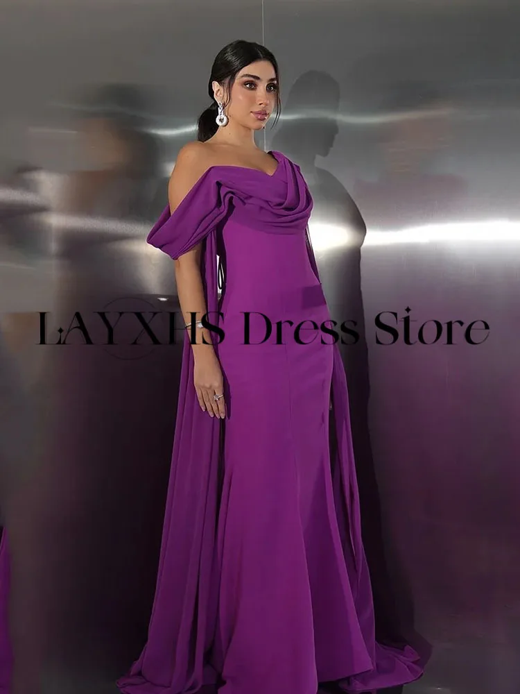 LAYXHS Wysokiej Jakości Suknie Wieczorowe Syrenka z Jednym Ramieniem, Plisowane, Długie do Podłogi Suknie Balowe, Suknie Wieczorowe na Zamówienie