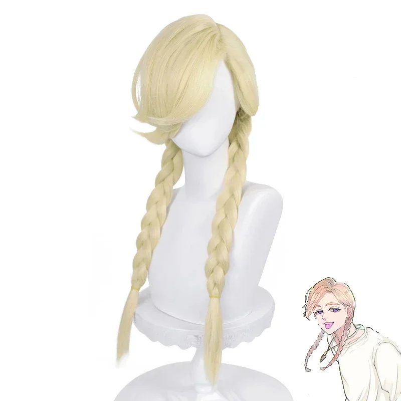 Anime Tokyo Revengers Ran Haitani Rindo Cosplay Tenjiku Rokuhara Tandai Golden Double Twist Braid Hair Wig MN9