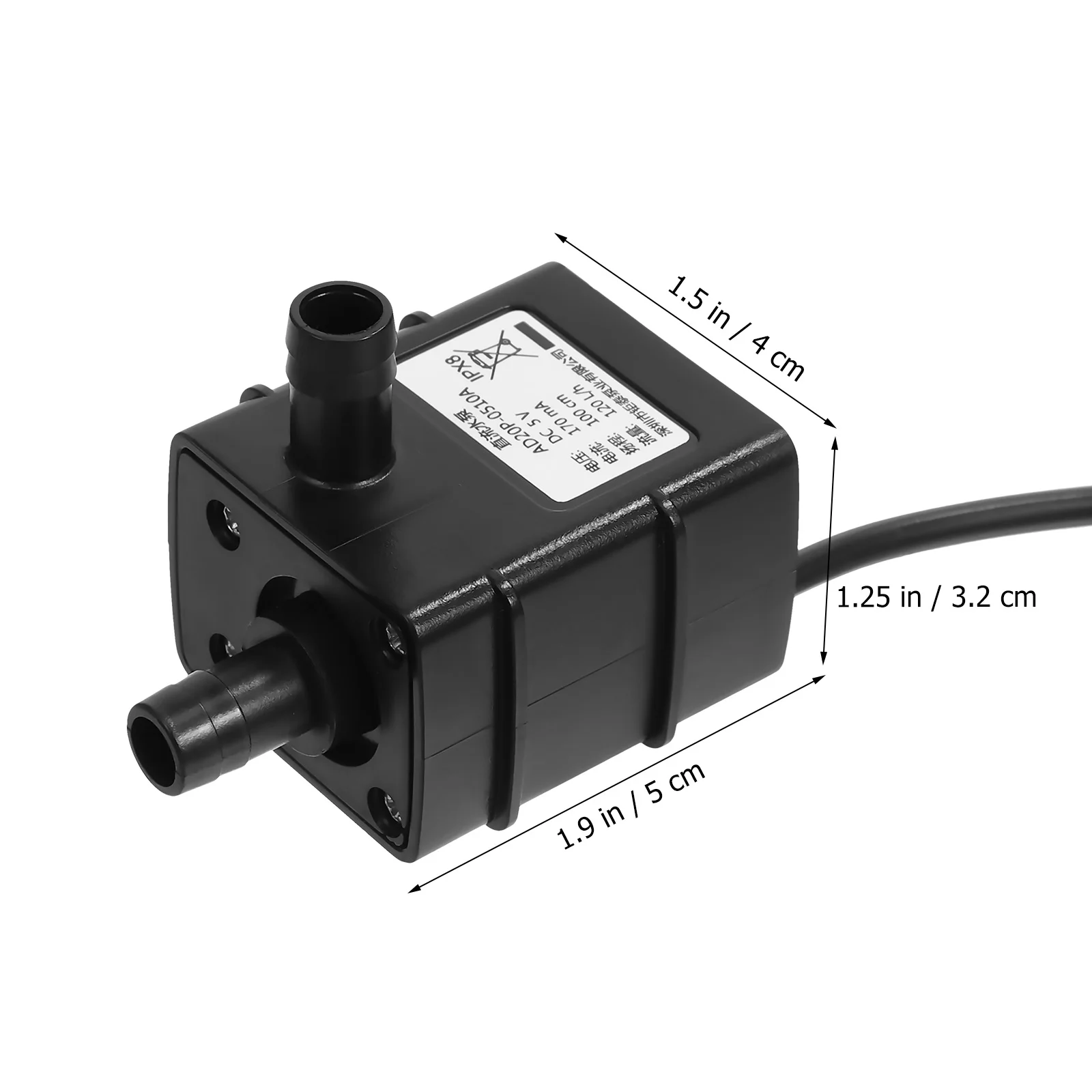 

Small Submersible Water Pump Mini Fountain Aquarium Fish Tank Black Color USB Powered Strong Suction Quiet Operation Gardening