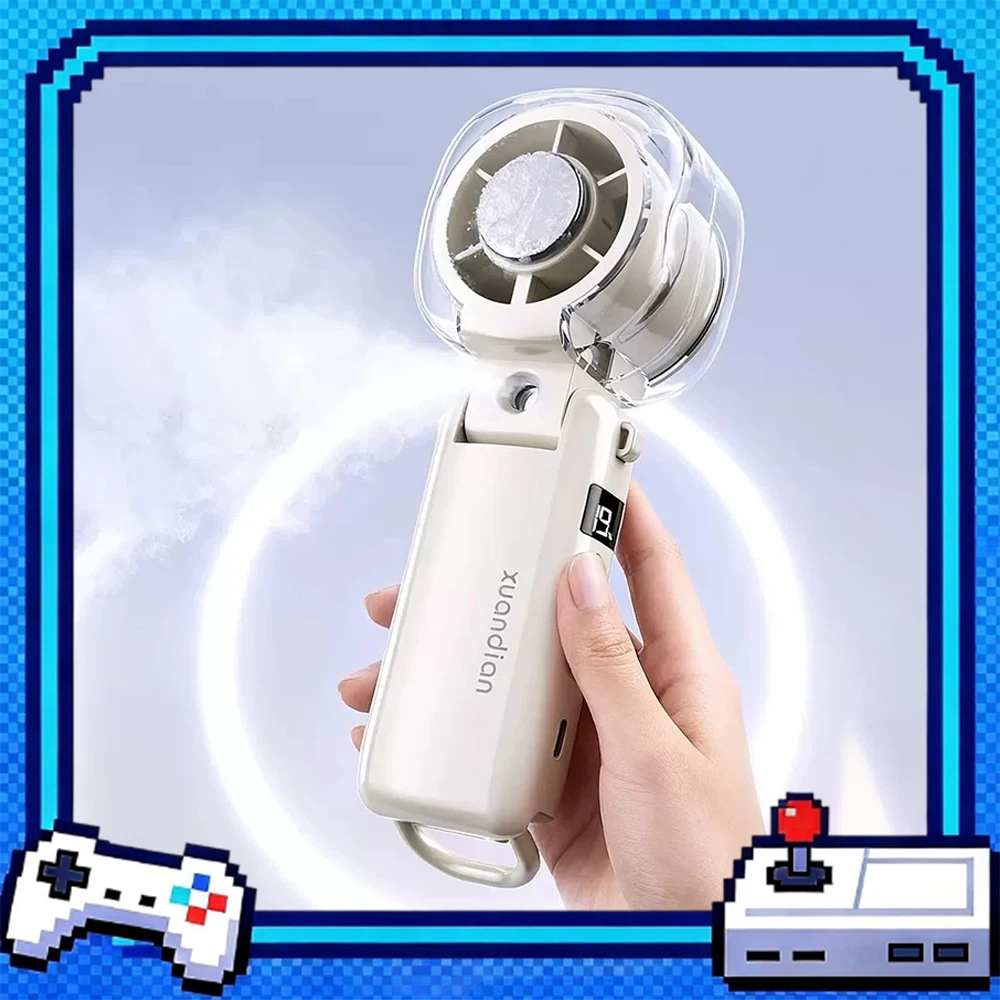 Aler s-654 Handheld Fan LED Intelligent Digital Display Handheld Small Fan Semiconductor Refrigeration Cooling low Noise Gifts