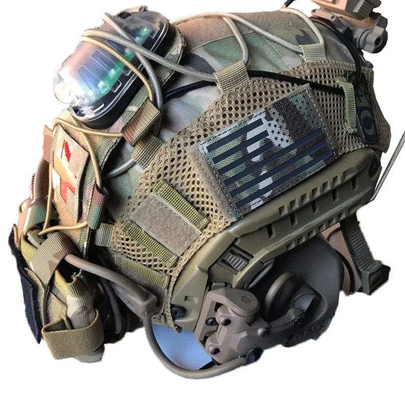 Copertura per casco tattico Airsoft Paintball Wargame Gear CS FAST Copertura per casco Borsa per contrappeso Accessori per casco da caccia: Up