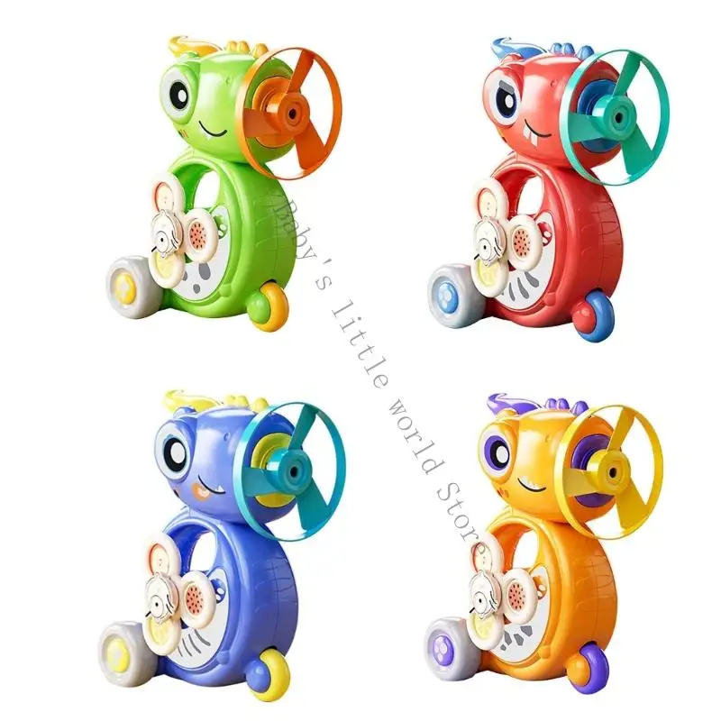 Press Activated Dinosaur Flying Disc Car Toy Safe Plastic Design For Toddler Fun B2EB