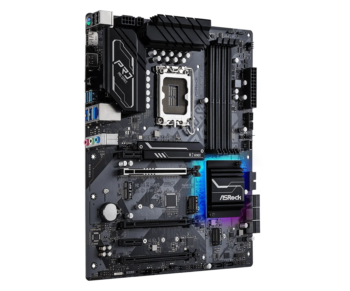 اللوحة الأم ASRock Z690 Z690 Pro RS اللوحة LGA1700 DDR4 128GB NVMe SSD دعم i5-14600 14900F 13400 12700 14790 وحدة المعالجة المركزية ATX