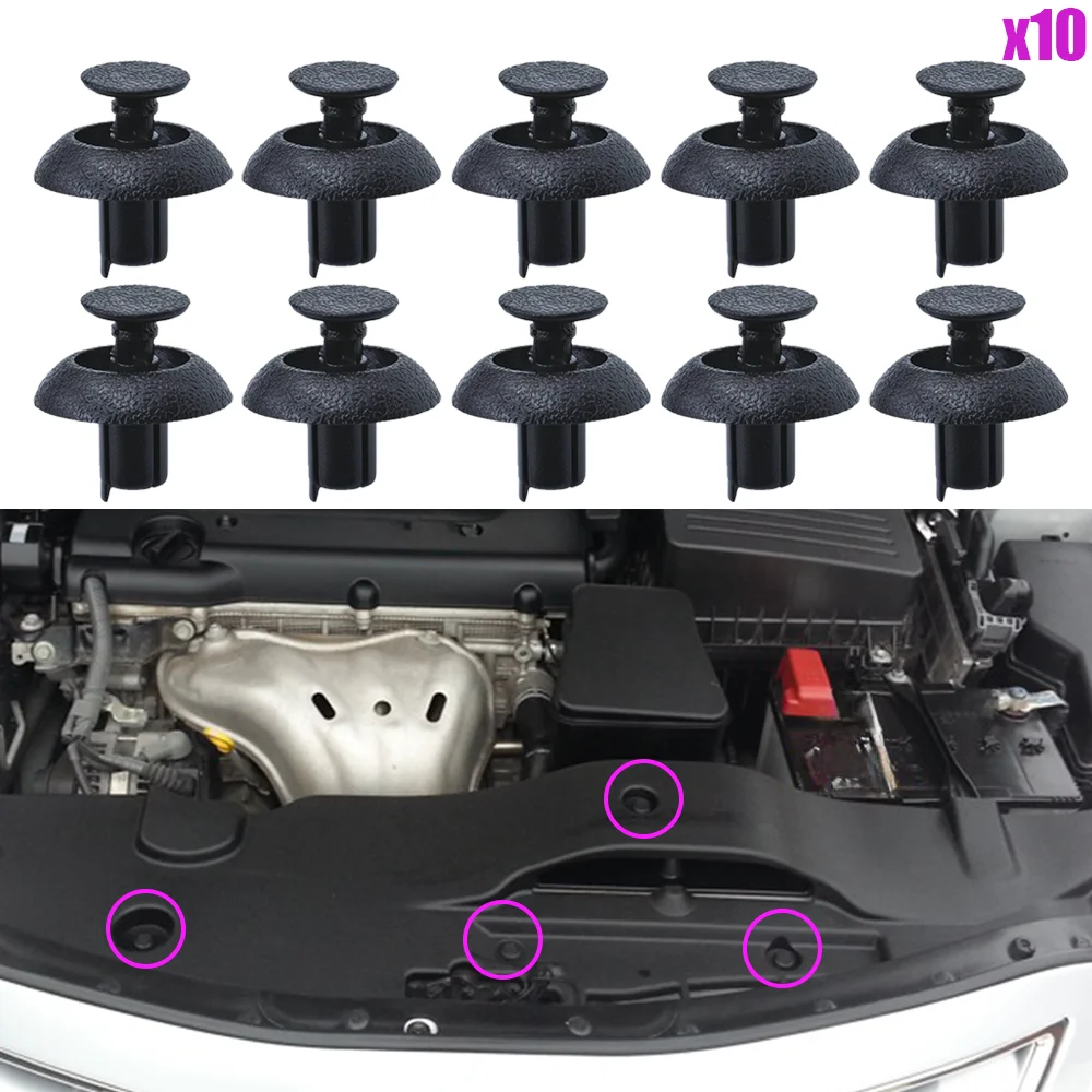 10x For Toyota Corolla E140 E150 2006 2007 2008 2009 2010 2011 2012 Auto Panel Rivet Fastener Bumper MudFlaps Cover Fixed Clips