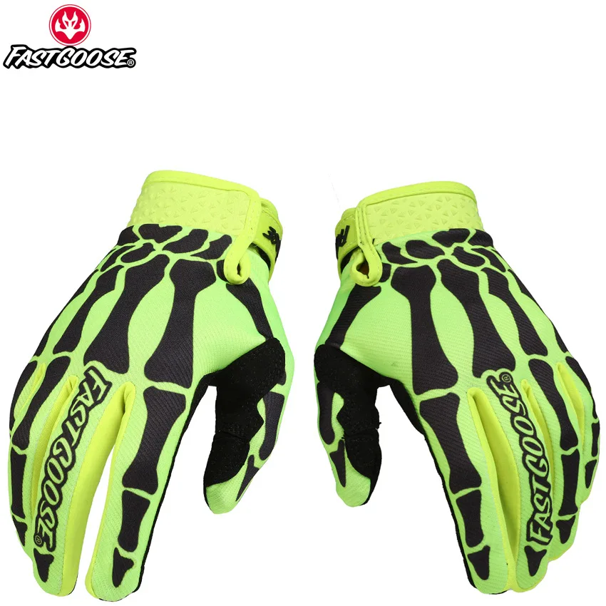 FASTGOOSE Skeleton Gloves Motorcycle Motocross Off Road MX BMX MTB ATV Guantes Moto Bicycle Touch Screen Cycling Gloves