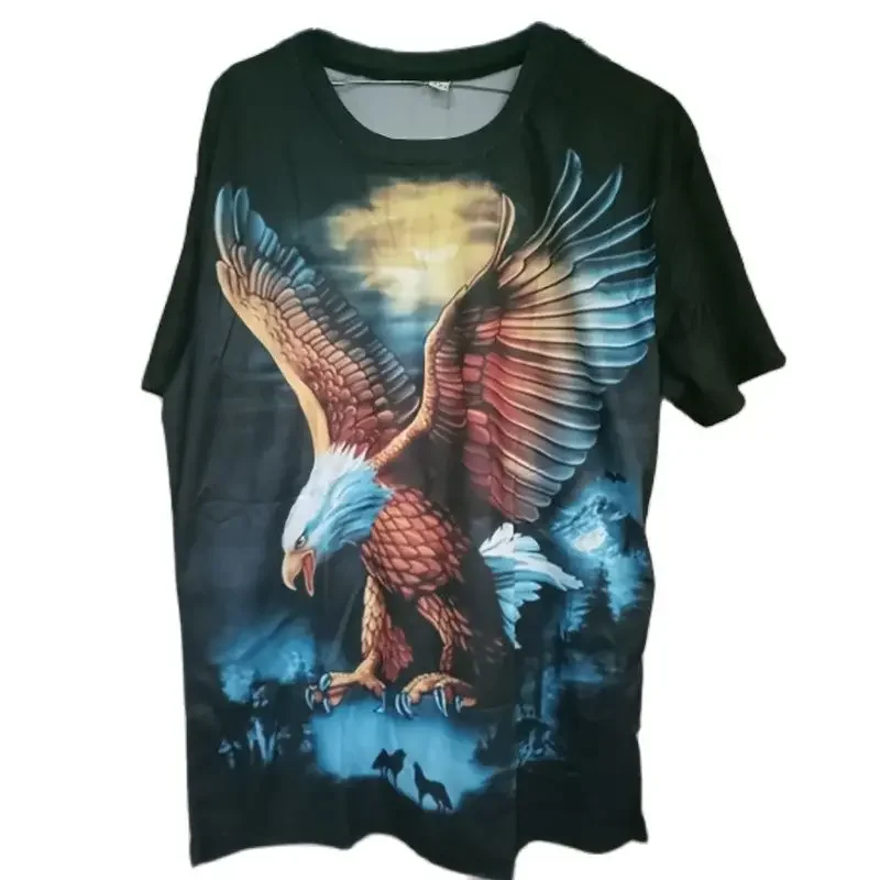 Soaring Eagle 3D Print Men's T Shirt Animal Graphic Streetwear Summer Oversized Tee