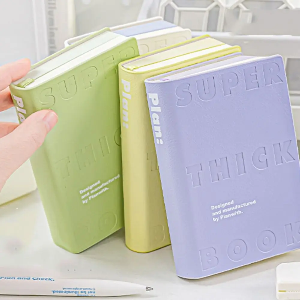 Waterproof Cover Leather Notebook Square Elegant Pocket Notebook Minimalist Portable Planner Notepad School