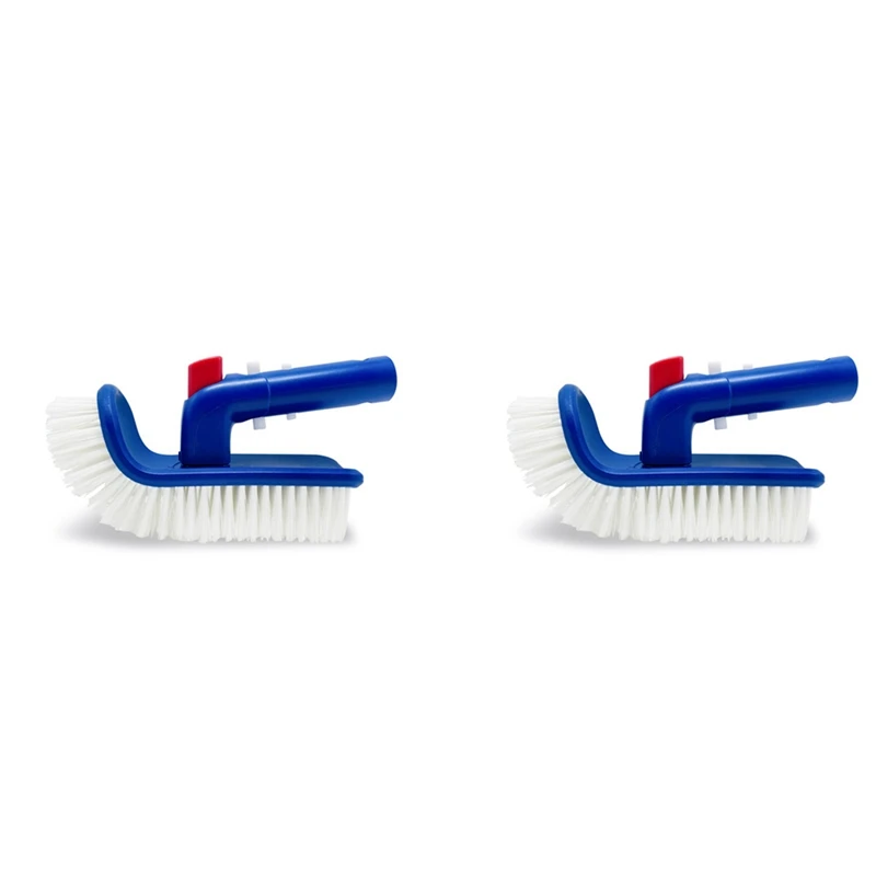 2X Pool Brush For Step & Corner, Rotatable Hand Scrub Brush With Fine Bristles For Cleaning Swimming Pools