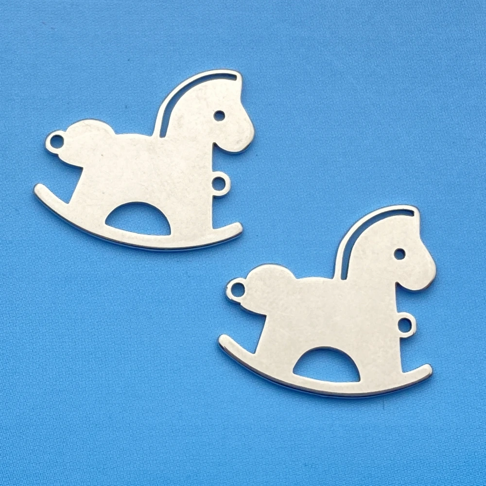 Children's Trojans Charms 20*20mm 10pcs Steel Animal Horse Earring Colt Charm Diy Components Jewelry Make