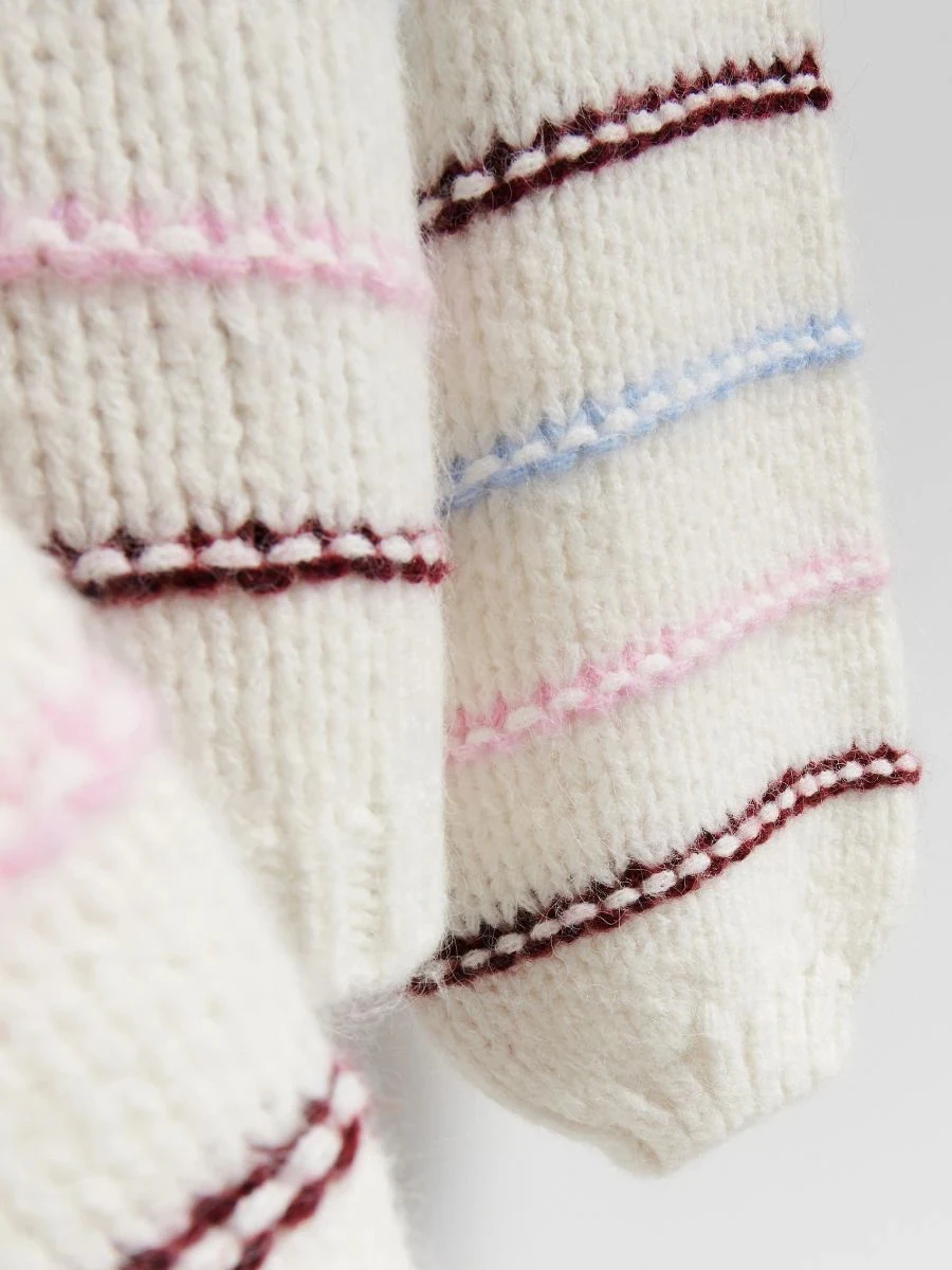 여성용 루즈핏 라운드 넥 니트 스웨터 스트라이프 패턴 캐주얼 긴 소매 따뜻한 탑 플러스 사이즈 패셔너블 사계절용