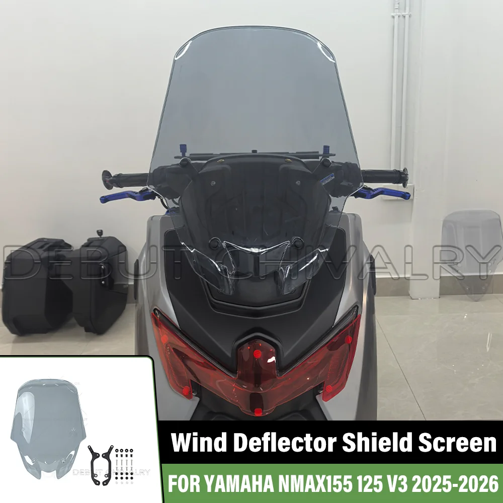 

Ветровое стекло для мотоциклов Yamaha NMAX155 NMAX125 V3 2025-2026: Увеличенное переднее стекло, дефлектор ветра