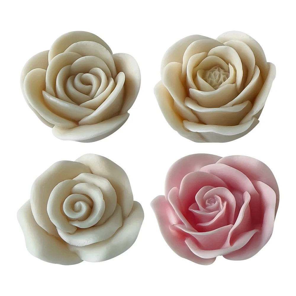 Valentine's Day Rose Aromatherapy Candle Silicone Mold DIY Flower Silicone Mold Scented Making Tools 3D DIY Handmade Fragrance